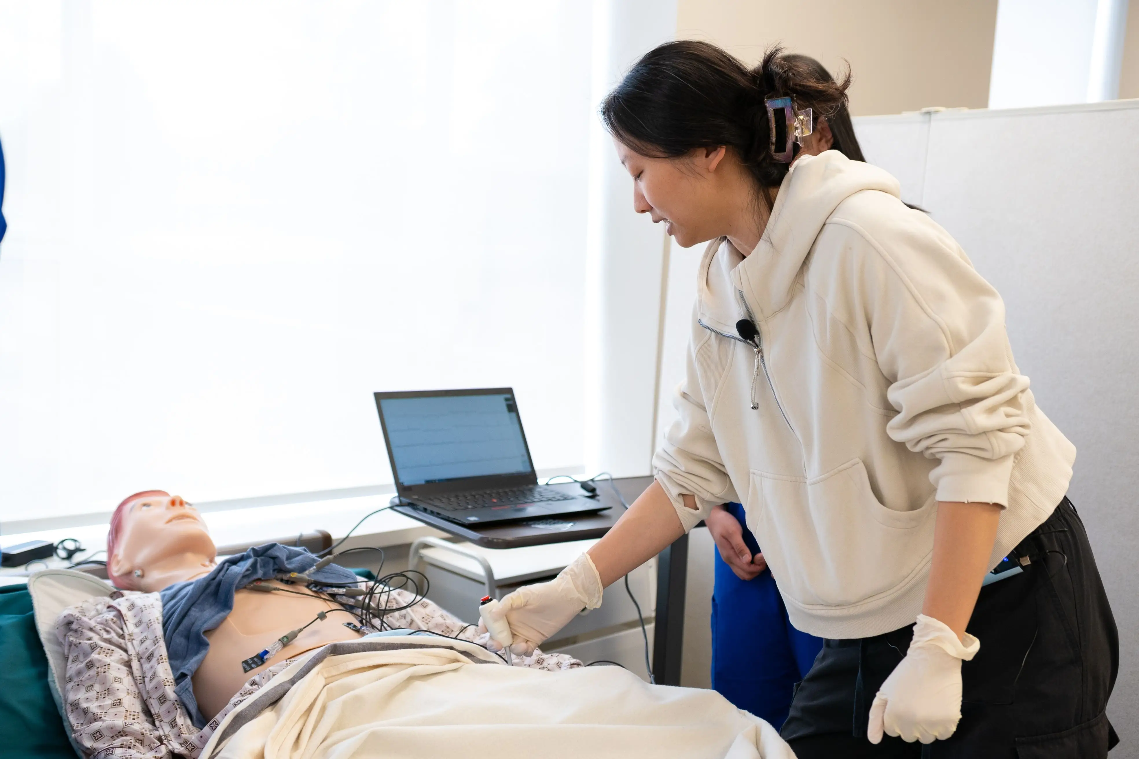 Students in a practical training session at Lunesberg Medical Training College