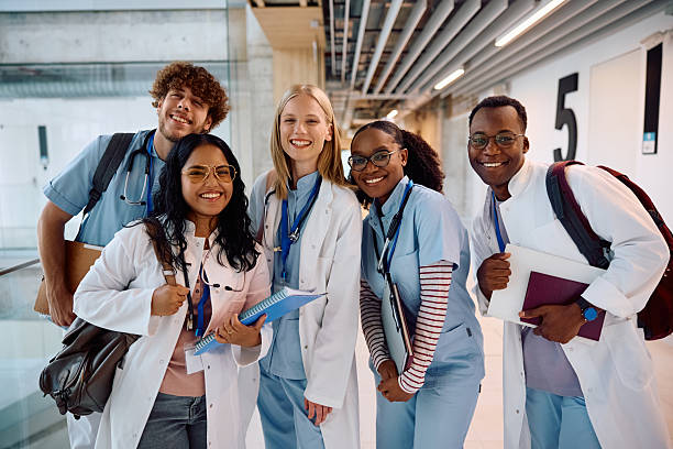Lunesberg Medical Training College students in hands-on clinical training
